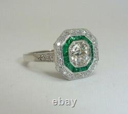 Vintage Round 2.77 ct Lab-Created Diamond 925 Sterling Silver Engagement Ring