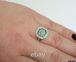 Vintage Round 2.77 ct Lab-Created Diamond 925 Sterling Silver Engagement Ring