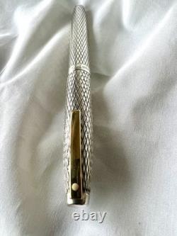 Vintage SHEAFFER Imperial Sterling Silver Fountain Pen 14K Inlaid Nib USA
