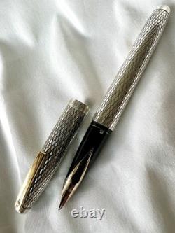 Vintage SHEAFFER Imperial Sterling Silver Fountain Pen 14K Inlaid Nib USA