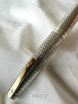 Vintage SHEAFFER Imperial Sterling Silver Fountain Pen 14K Inlaid Nib USA