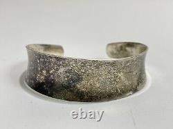 Vintage Signed 925 Sterling Silver Smooth Modernist 22mm Wide Cuff Bracelet 26g