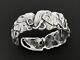 Vintage Solid 925 Sterling Silver Elephant Cuff Bangle Unisex