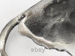 Vintage Solid 925 Sterling Silver Elephant Cuff Bangle Unisex