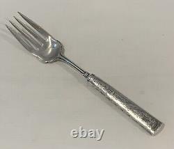 Vintage Solid Sterling Silver Meat Serving Fork Etched Floral Handle 73.5 grams