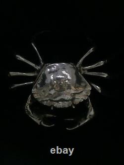 Vintage Spanish Sterling Silver Novelty Crab Snuff Box