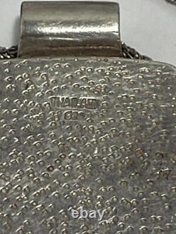 Vintage Square Onyx Pendant Necklace & Earrings Set Sterling Silver Modernist