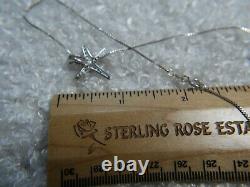 Vintage Starfish 3/4 White Quartz. 925 Sterling Silver Pendant 18 box Necklace