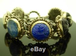 Vintage Stephen Dweck Sterling Silver Opal Lapis Onyx Multi-Stone 7 Bracelet
