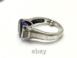 Vintage Sterling Lot 925 With Amethyst Clear Stones Filigree Italy Chain