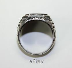 Vintage Sterling Mens Ring C. C. C. USA Civilian Conservation Corps Sz 6.25 1934