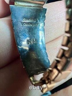 Vintage Sterling Silver-1/2012KGF Southwestern Watch with Coral, Turquoise/Work