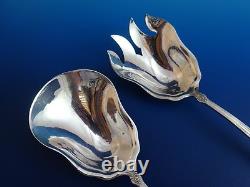 Vintage Sterling Silver 2 Piece Salad Set with Floral Design (978)
