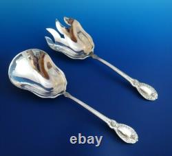 Vintage Sterling Silver 2 Piece Salad Set with Floral Design (978)