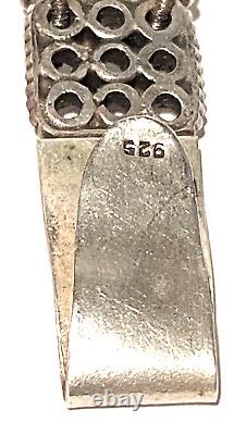 Vintage Sterling Silver 4 Strand Freshwater Peal Clasp Artisan Clasp Bracelet