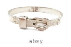 Vintage Sterling Silver 925 Belt Buckle Bangle Bracelet 7.25