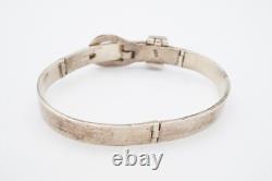 Vintage Sterling Silver 925 Belt Buckle Bangle Bracelet 7.25