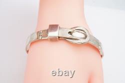 Vintage Sterling Silver 925 Belt Buckle Bangle Bracelet 7.25