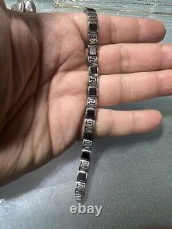 Vintage Sterling Silver 925 Bracelet black Onyx
