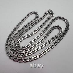 Vintage Sterling Silver 925 Fashion Chain Necklace Unisex Jewelry Marked 10.7g