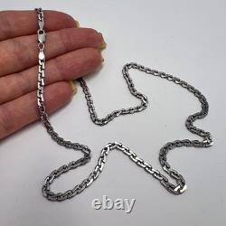 Vintage Sterling Silver 925 Fashion Chain Necklace Unisex Jewelry Marked 10.7g