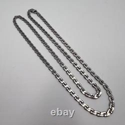 Vintage Sterling Silver 925 Fashion Chain Necklace Unisex Jewelry Marked 10.7g