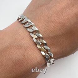 Vintage Sterling Silver 925 Men's Chain Bracelet Italy Curb Link