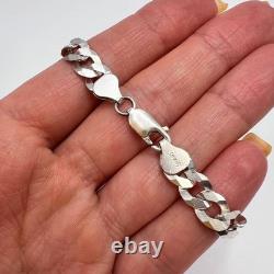 Vintage Sterling Silver 925 Men's Chain Bracelet Italy Curb Link