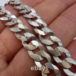 Vintage Sterling Silver 925 Men's Chain Bracelet Italy Curb Link