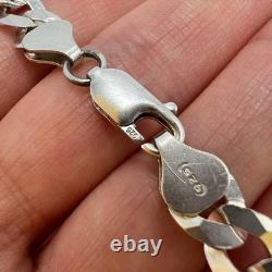 Vintage Sterling Silver 925 Men's Chain Bracelet Italy Curb Link