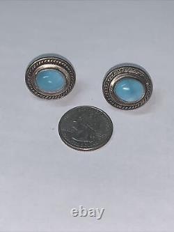 Vintage Sterling Silver 925 Navajo Turquoise Bear PawithSilver