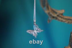 Vintage Sterling Silver 925 Pendant Necklace Butterfly 2.40g