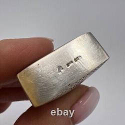 Vintage Sterling Silver 925 Perfume Oil Flask Bottle Natural Stone Collectible