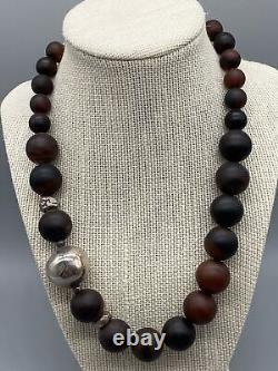 Vintage Sterling Silver 925 Retired Silpada Red Agate Beaded Necklace 19 Israel