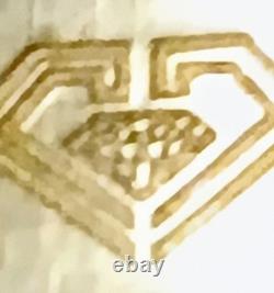 Vintage Sterling Silver 925 Ring, 7 Diamond Cluster And Two Tone Gold Overlay