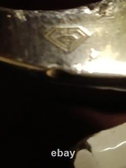 Vintage Sterling Silver 925 Ring, 7 Diamond Cluster And Two Tone Gold Overlay