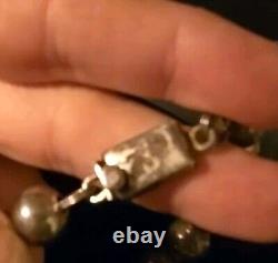 Vintage Sterling Silver 925 Round Beaded Necklace 30 Long / 75 Grams 8mm