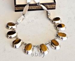 Vintage Sterling Silver 925 Tigers Eye Gem Stones Texco