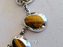 Vintage Sterling Silver 925 Tigers Eye Gem Stones Texco