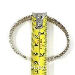 Vintage Sterling Silver 925 Woven Open Cuff Bracelet