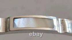 Vintage Sterling Silver 950 Mother Of Pearl Bangle/bracelet Perfect Gift Quality