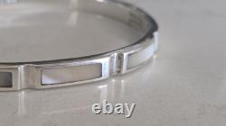 Vintage Sterling Silver 950 Mother Of Pearl Bangle/bracelet Perfect Gift Quality