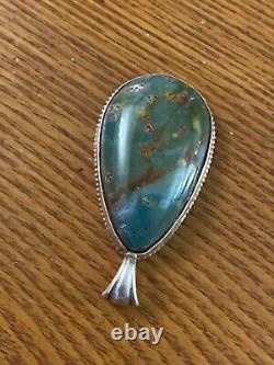 Vintage Sterling Silver Agate Pendant 2 1/8 Inches Long