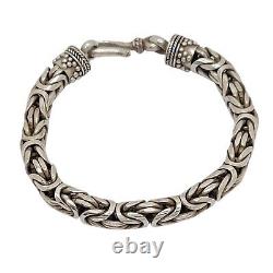 Vintage Sterling Silver Bali Byzantine Bracelet 8mm 8in