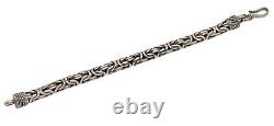 Vintage Sterling Silver Bali Byzantine Bracelet 8mm 8in