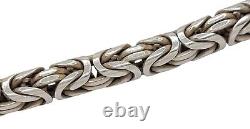 Vintage Sterling Silver Bali Byzantine Bracelet 8mm 8in