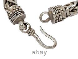 Vintage Sterling Silver Bali Byzantine Bracelet 8mm 8in