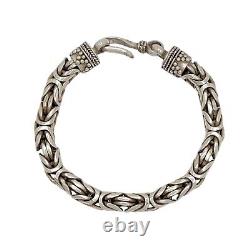 Vintage Sterling Silver Bali Byzantine Bracelet 8mm 8in