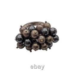 Vintage Sterling Silver Ball Bead Charm Ring 950 Silver