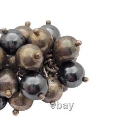 Vintage Sterling Silver Ball Bead Charm Ring 950 Silver
